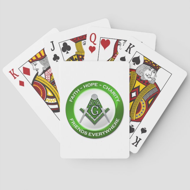 Masonic Playing Cards Green Spielkarten (Rückseite)
