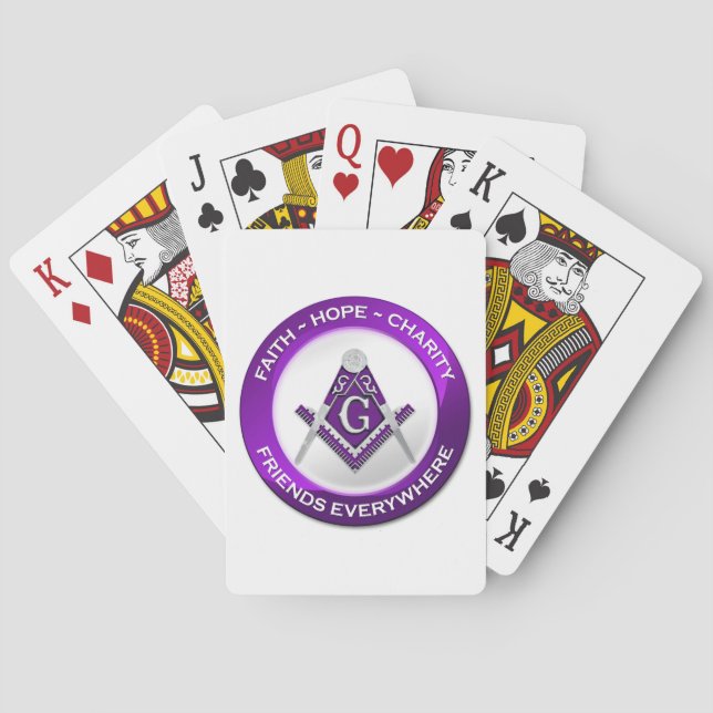 Masonic Playing Cards Purple Spielkarten (Rückseite)