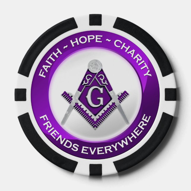 Masonic Poker Chip Purple (Vorderseite)