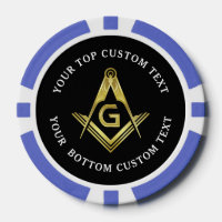 Masonic Poker Chips | Goldplatz und Kompass