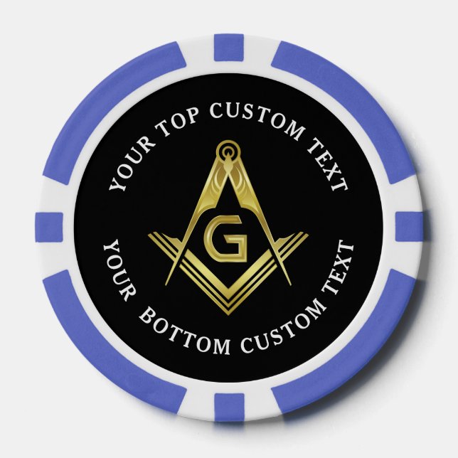 Masonic Poker Chips | Goldplatz und Kompass (Vorderseite)