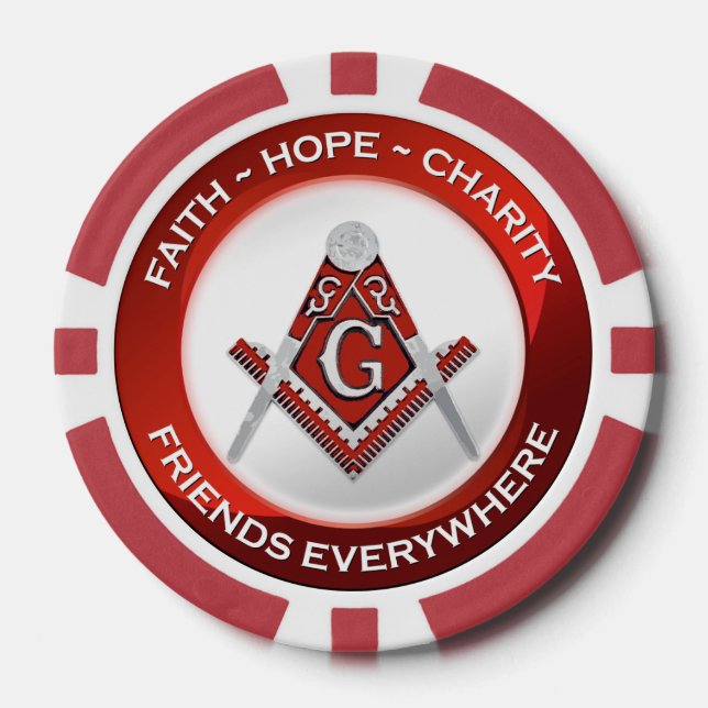 Masonic Poker Chips Red (Vorderseite)