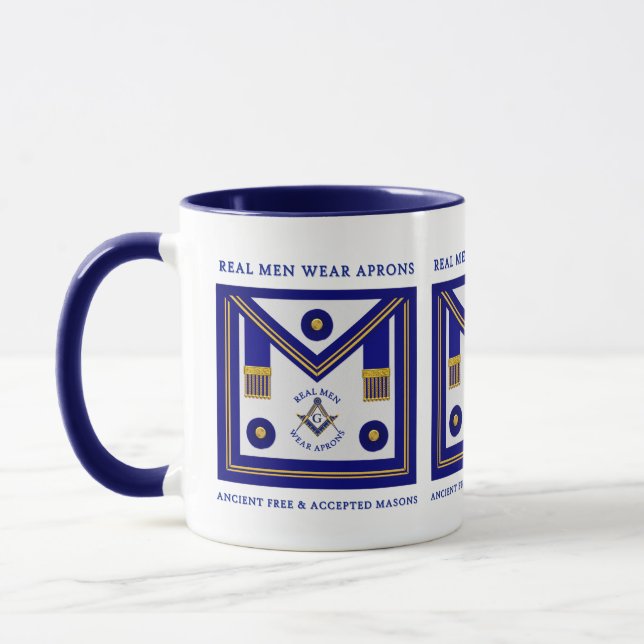 Masonic Real Men tragen Schürze MM Tasse (Links)