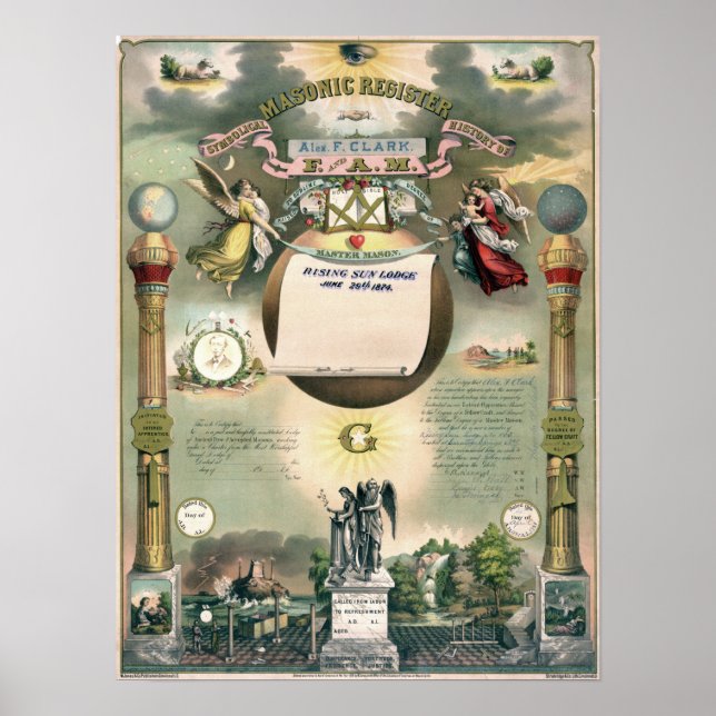 Masonic Register 1876 Poster (Vorne)