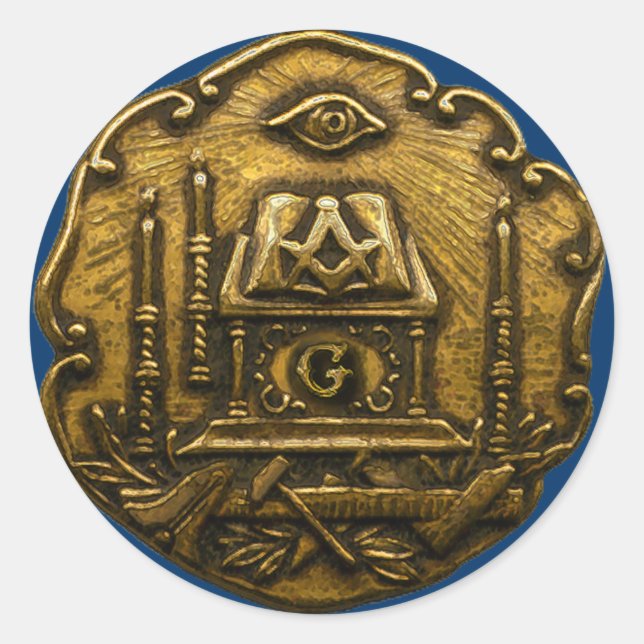 Masonic Small ink Runder Aufkleber (Vorderseite)