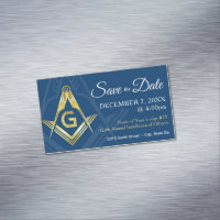 Masonic speichert das Datum Magnete Navy Gold Free