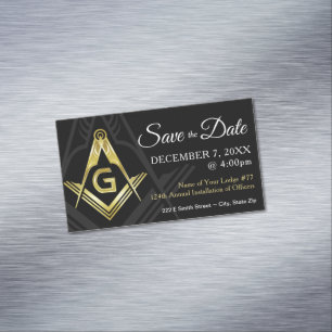Masonic speichert Datumsmagnete   Schwarz und Gold Magnetische Visitenkarte