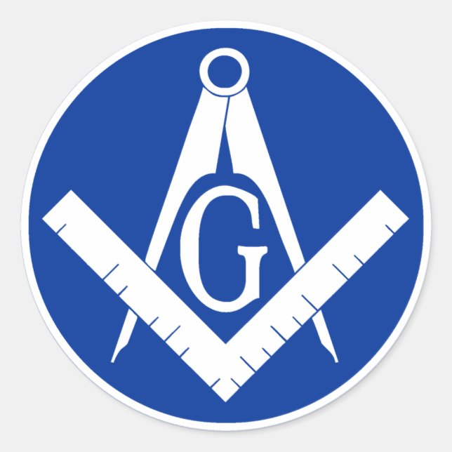 Masonic Square und Compass Runder Aufkleber (Vorderseite)