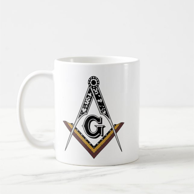 Masonic Square und Compass-Tasse Kaffeetasse (Links)