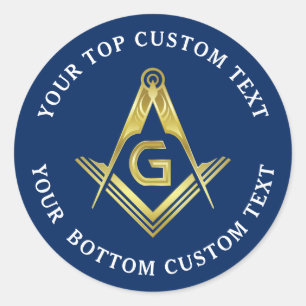 Masonic Stickers Gold Square & Compass
