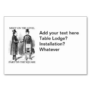 Masonic Table Card Tischnummer