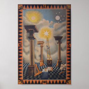 Masonic Tracing Board - Einstieg in den Lehrling Poster