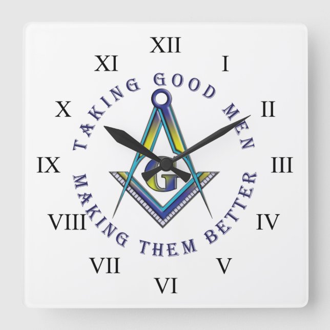 Masonic Wall Clock Quadratische Wanduhr (Vorderseite)