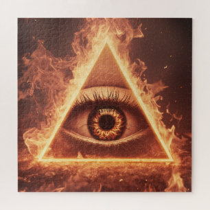 masonische Augenpyramide illuminati im Feuersymbol