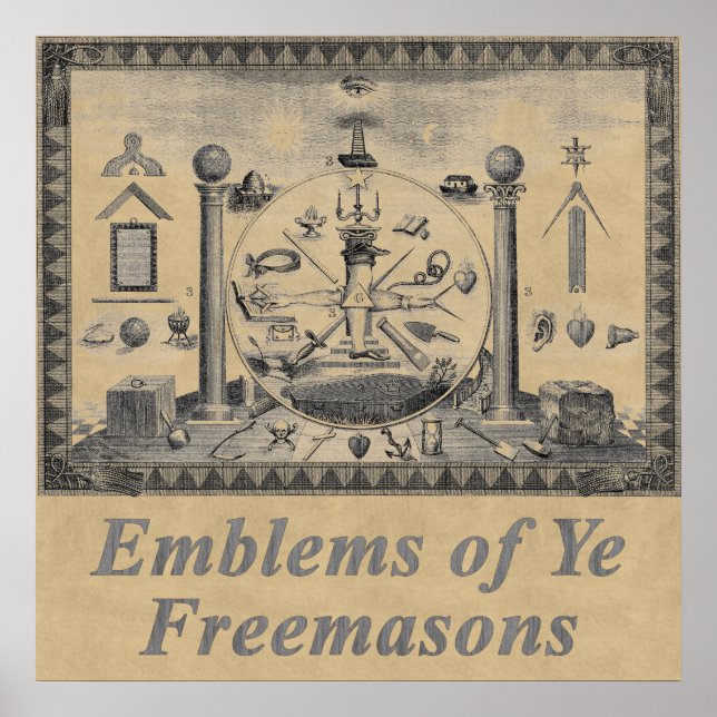 Masonische Embleme Poster (Vorne)
