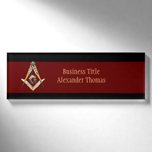 Masonische Minds (gelblich) Namenschild (Vorderseite)