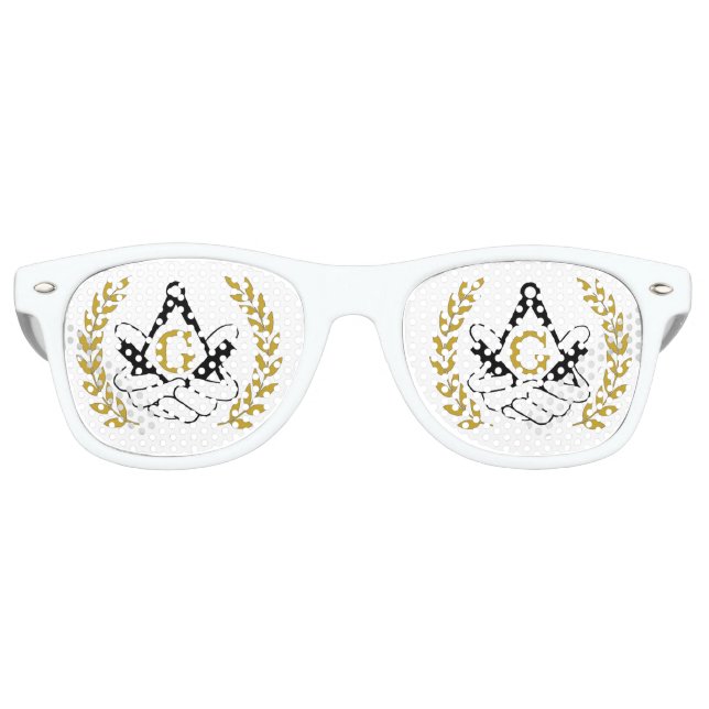 Masonische Poker-Farbtöne Partybrille (Vorderseite)