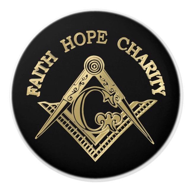 Masonisches Symbol Keramikknauf (Vorderseite)