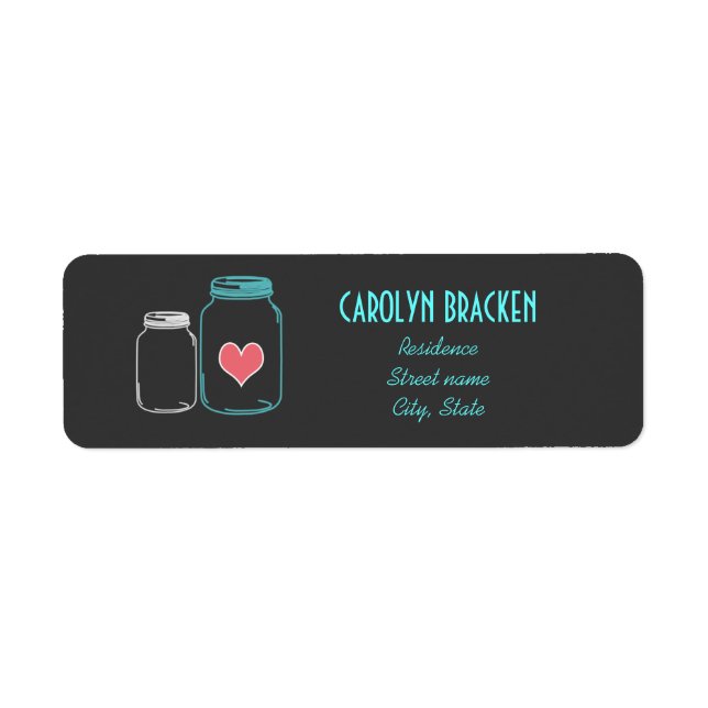 Masonjar moderne | Étiquettes d'adresse de retour  (Devant)