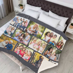 Masonry Grid 12 Foto Collage Gray Sherpa Blanket Sherpadecke