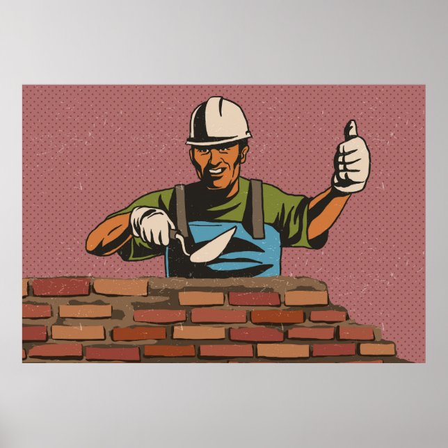 Masonry Worker Poster (Vorne)