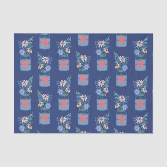 Masons Jar Floral Muster Seidenpapier (Vorderseite)