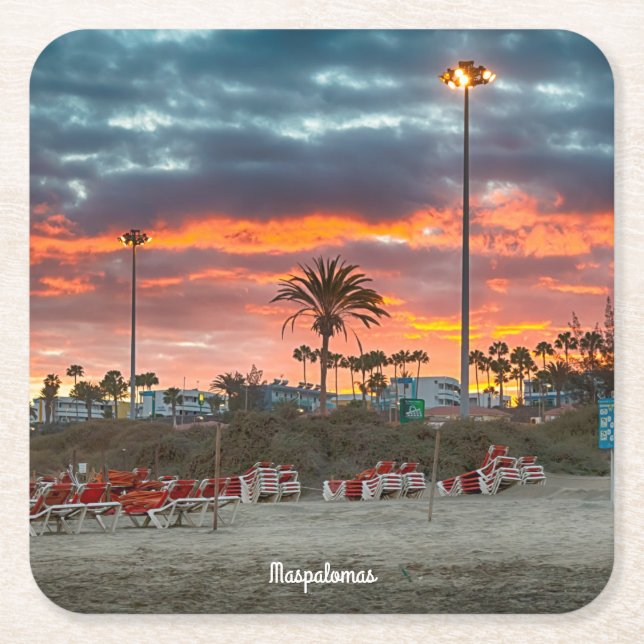 Maspalomas Sunset Rechteckiger Pappuntersetzer (Vorderseite)