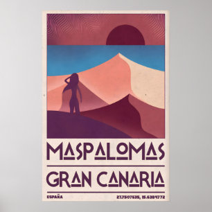 Maspalomas Vintage-Wandkunst Retro-Reiseposter Poster