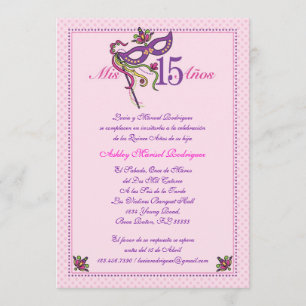 Masque 15 Quinceañera Invitation