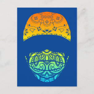 masqué dans une carte postale paisley