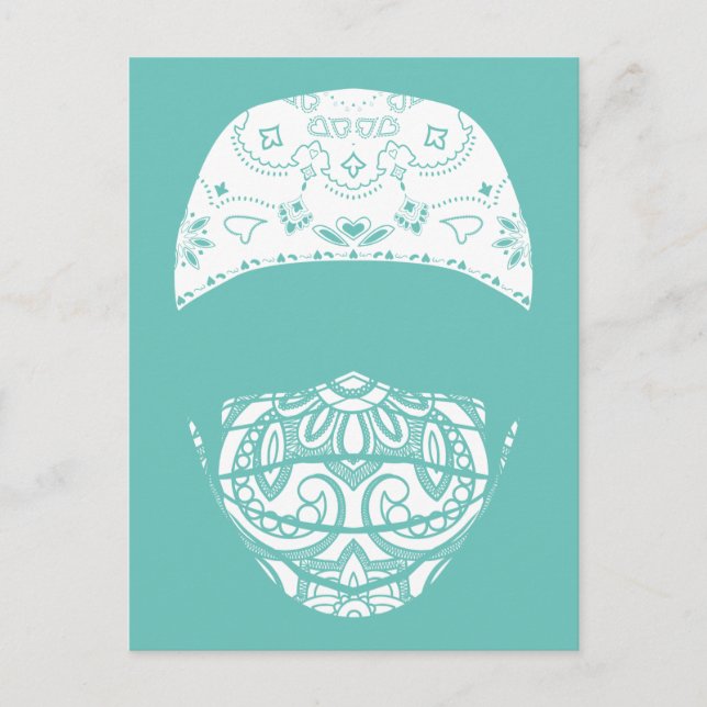 masqué dans une carte postale paisley (Devant)