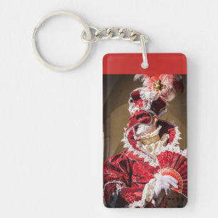 Masque de carnaval rouge en Venise, Italie