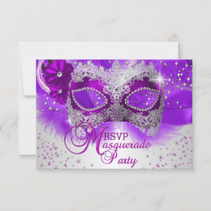 Masque de dentelle violet argent masqué RSVP