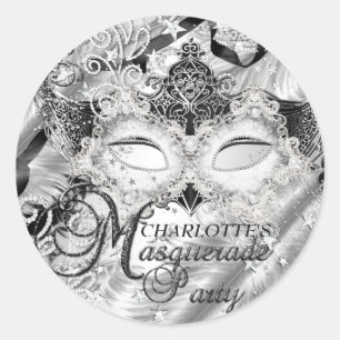 Masque de paillettes d'argent Autocollant Masquera