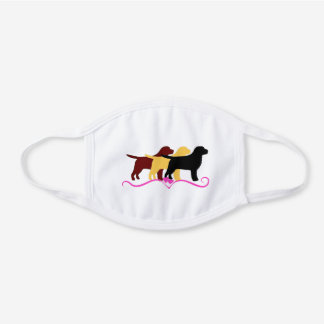 Masque En Coton Blanc Brookhaven_Labradors Labs en 3 couleurs et coeurs