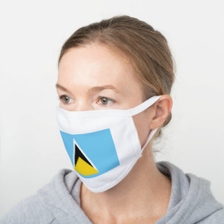 Masque En Coton Blanc Drapeau national de Sainte-Lucie