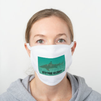 Masque En Coton Blanc REEF SHARK Gardez votre distance