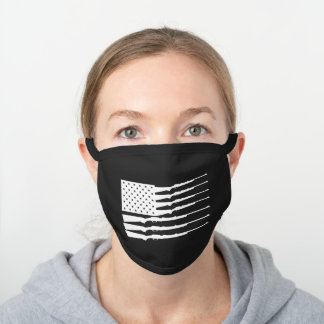 Masque En Coton Noir Drapeau américain II