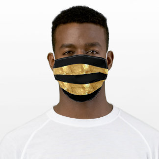Masque En Tissu Bandes d'or noir