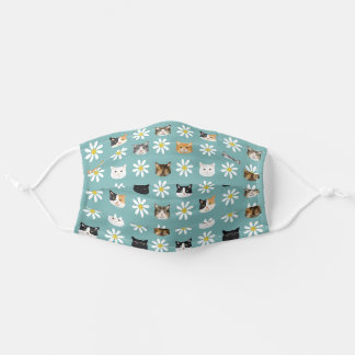 Masque En Tissu Chats et marguerites