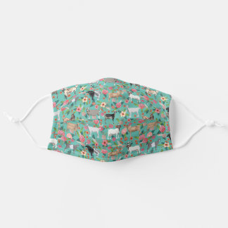 Masque En Tissu Chèvre vintage floral turquoise