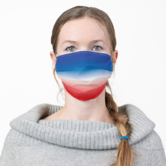 Masque En Tissu Dégradé rouge blanc et bleu ombre