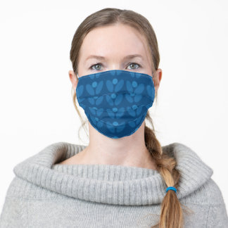 Masque En Tissu Fleurs bleues classiques dans un style scandinave