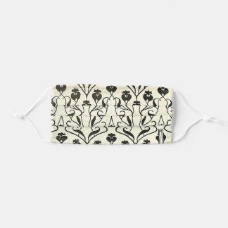 Masque En Tissu Flore noire et blanche Art nouveau