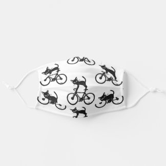 Masque En Tissu Le chat adore le vélo