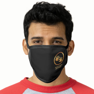 Masque En Tissu Les Mains d'or Emblème Coronavirus Distances Socia