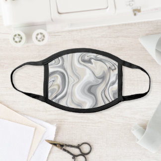 Masque En Tissu Marbrage Abstrait gris