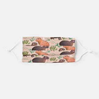 Masque En Tissu Motif Capybara de couleur neutre d'été du printemp