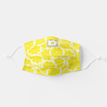 Motif de citron Monogramme moderne