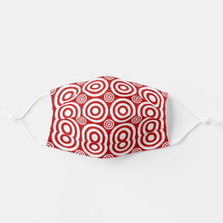 Masque En Tissu Rouge et blanc bullseye cible